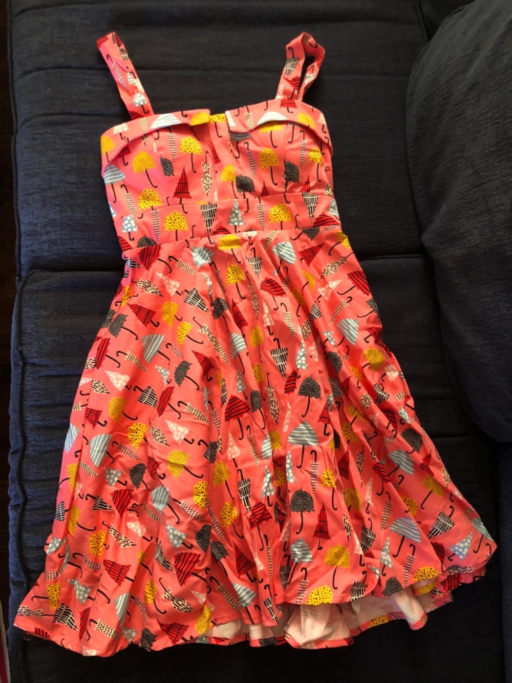 Small Eva Rose Pink Umbrella A Line Dress